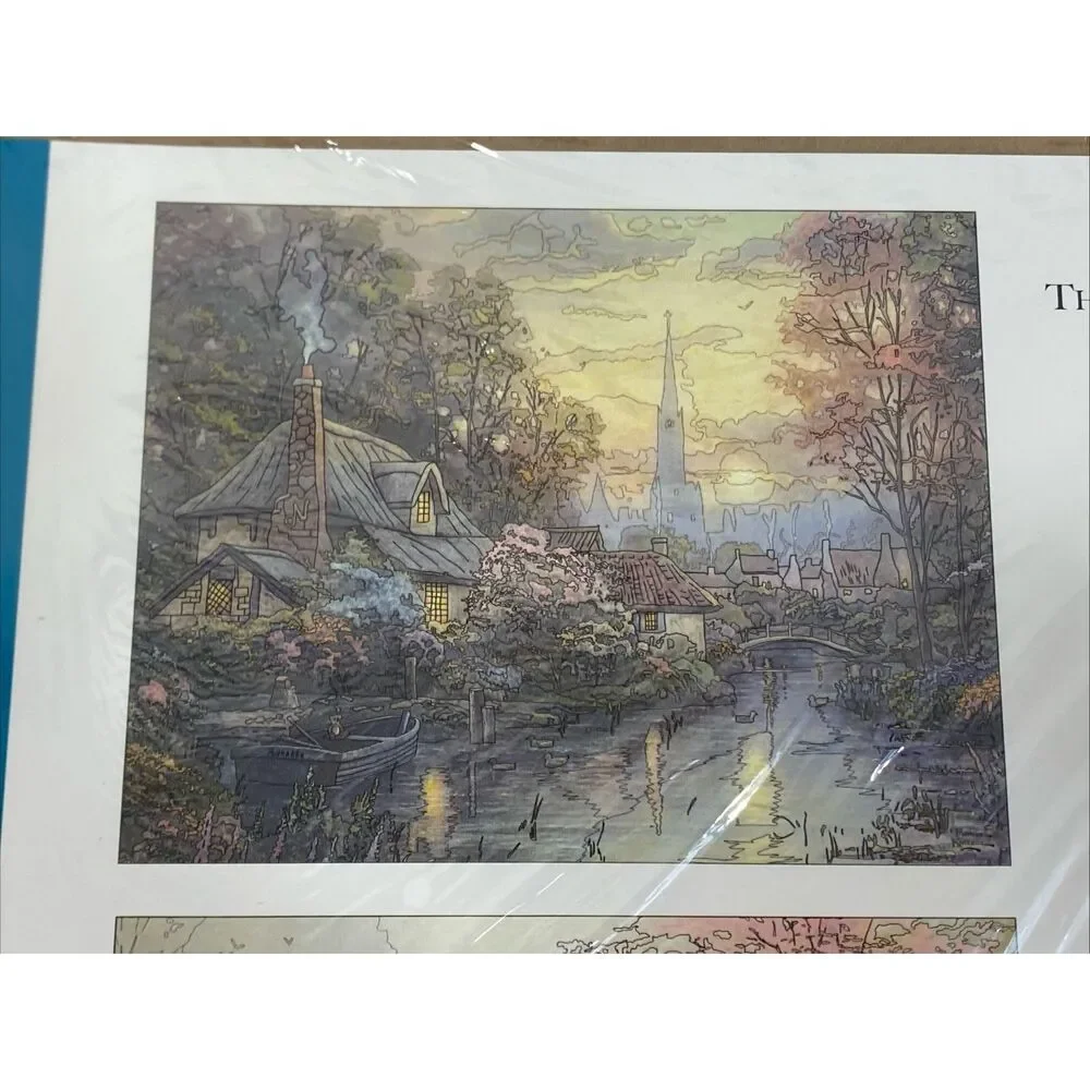 Bradford Exchange Thomas Kinkade Artistic Escapes Coloring Page Kit Cottage Mill